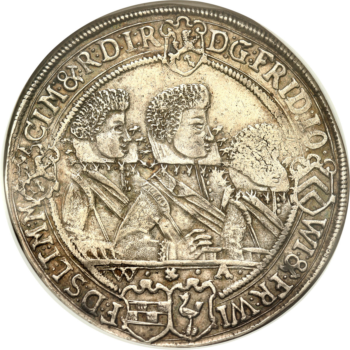 Niemcy, Saksonia-Altenburg . Johann Philipp, Friedrich, Johann Wilhelm, Friedrich Wilhelm II (1603-1625). Talar 1623, Saalfeld NGC AU50 (2 MAX)